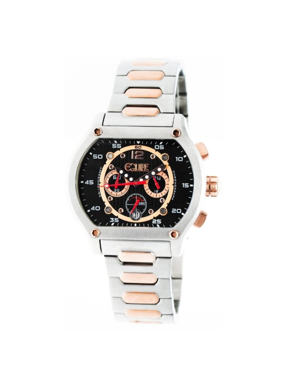 NWT Equipe Dash Chronograph Black Dial Two-tone Men's Watch